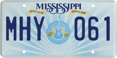 MS license plate MHY061