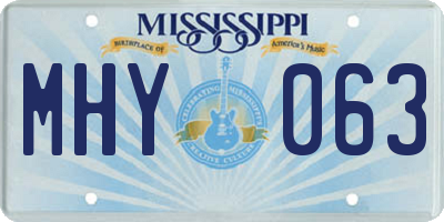 MS license plate MHY063
