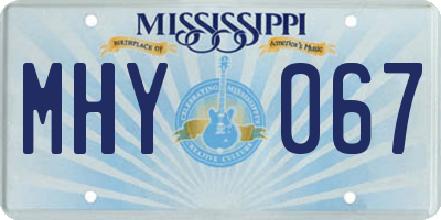 MS license plate MHY067