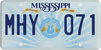 MS license plate MHY071