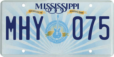 MS license plate MHY075