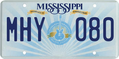 MS license plate MHY080