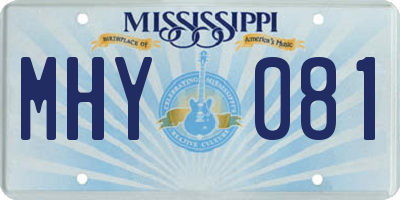 MS license plate MHY081