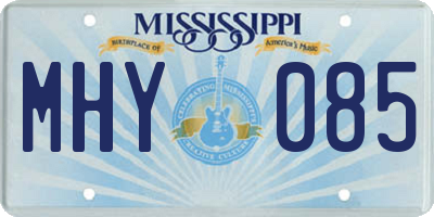 MS license plate MHY085