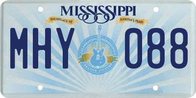 MS license plate MHY088