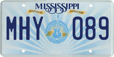 MS license plate MHY089