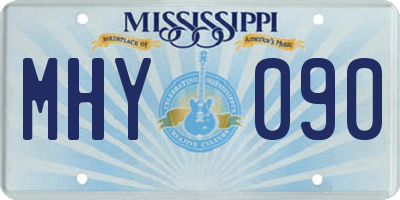 MS license plate MHY090