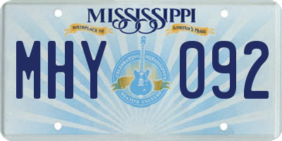 MS license plate MHY092