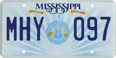 MS license plate MHY097