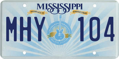 MS license plate MHY104