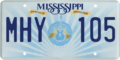 MS license plate MHY105