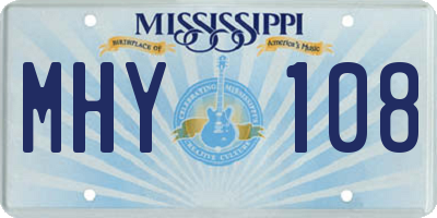 MS license plate MHY108