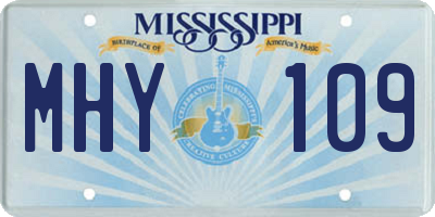 MS license plate MHY109