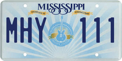 MS license plate MHY111