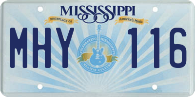 MS license plate MHY116