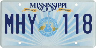 MS license plate MHY118