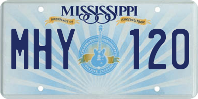 MS license plate MHY120