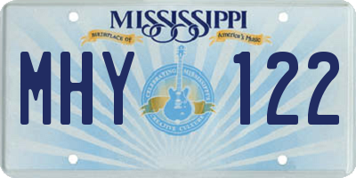 MS license plate MHY122