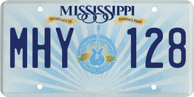 MS license plate MHY128