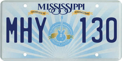 MS license plate MHY130