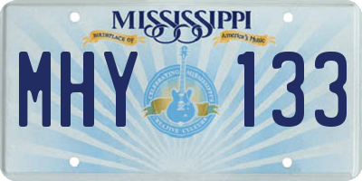 MS license plate MHY133