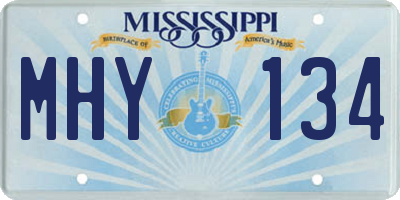 MS license plate MHY134