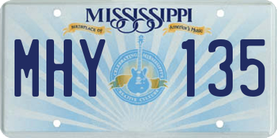 MS license plate MHY135