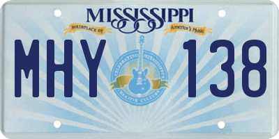 MS license plate MHY138