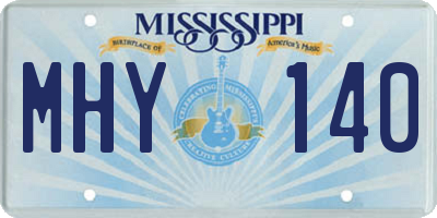 MS license plate MHY140