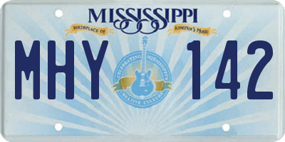 MS license plate MHY142