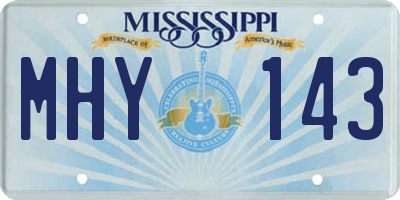 MS license plate MHY143