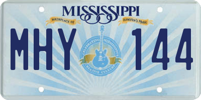 MS license plate MHY144