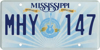 MS license plate MHY147