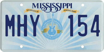 MS license plate MHY154