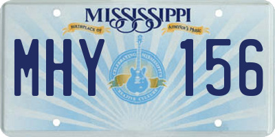 MS license plate MHY156