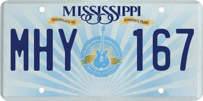 MS license plate MHY167