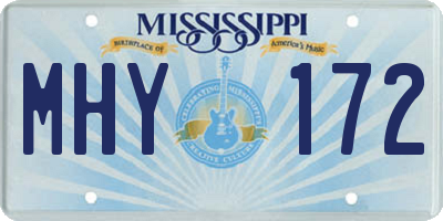 MS license plate MHY172