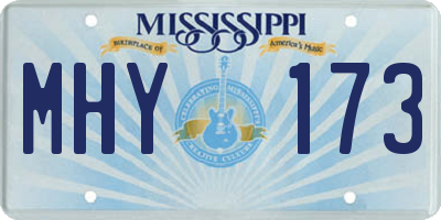 MS license plate MHY173
