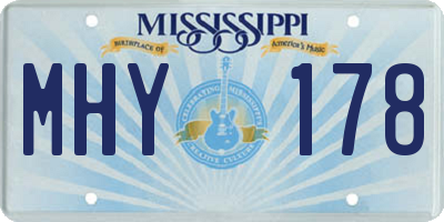 MS license plate MHY178