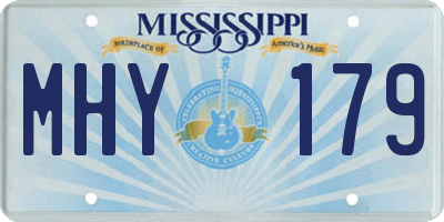 MS license plate MHY179