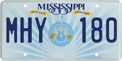 MS license plate MHY180