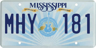 MS license plate MHY181
