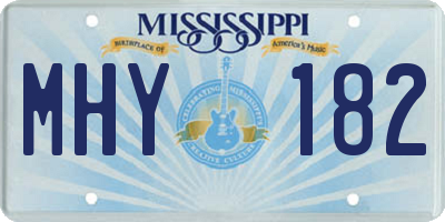 MS license plate MHY182