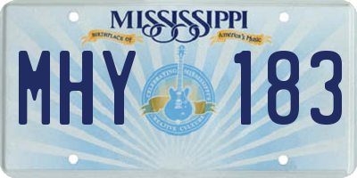 MS license plate MHY183