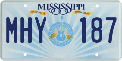 MS license plate MHY187