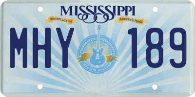 MS license plate MHY189