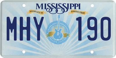 MS license plate MHY190
