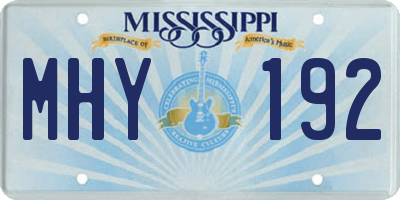 MS license plate MHY192
