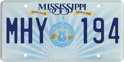 MS license plate MHY194