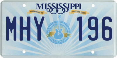 MS license plate MHY196